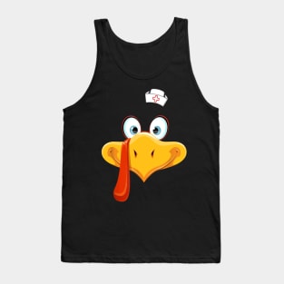 Cute Turkey Face Nurse Thanksgiving Tank Top